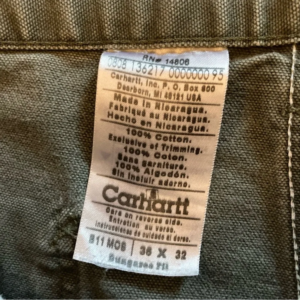 Carhartt Pants Cargo Jeans Denim Work Wear 34x29 Mens Carpenter Hunting - Picture 3 of 11